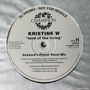 Discos de vinilo: Kristine W – Land Of The Living, Promo, 2 x 12”, UK 1996 Champion